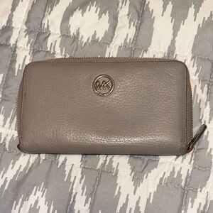 Michael Kors Taupe Leather Wallet